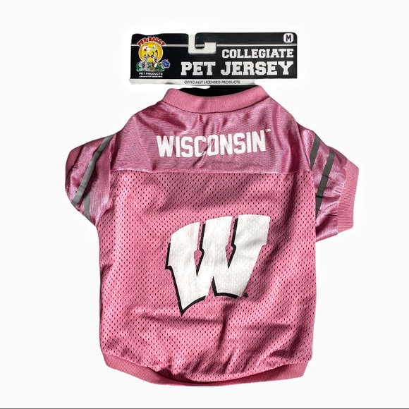 NWT Wisconsin Badgers Collegiate Pet Jersey, Pink or Red - Picture 2 of 15